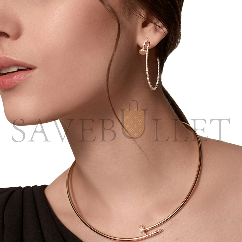 CARTIER JUSTE UN CLOU HOOP EARRINGS, LARGE MODEL, PAVED N8515009